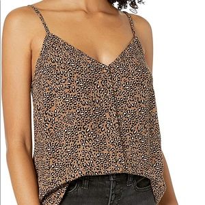 Animal Print Twill Button-up Tank
